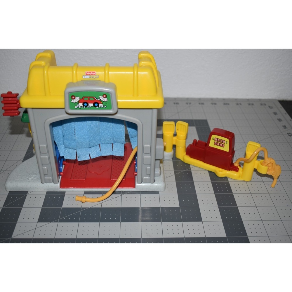 Fisher Price Little People 2002‎ CAR WASH GAS PUMP Garage Town Building Service - Picture 13 of 14